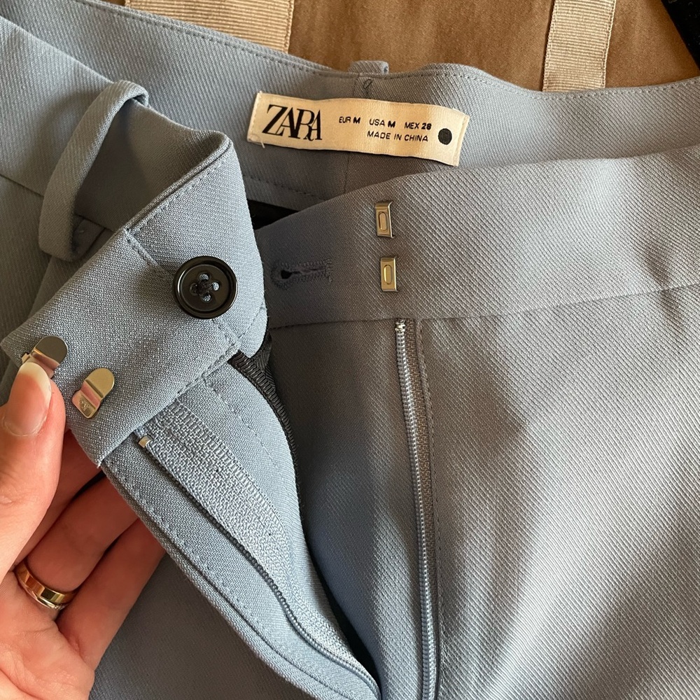 Zara Wide Leg Pleated Darted Menswear Pants